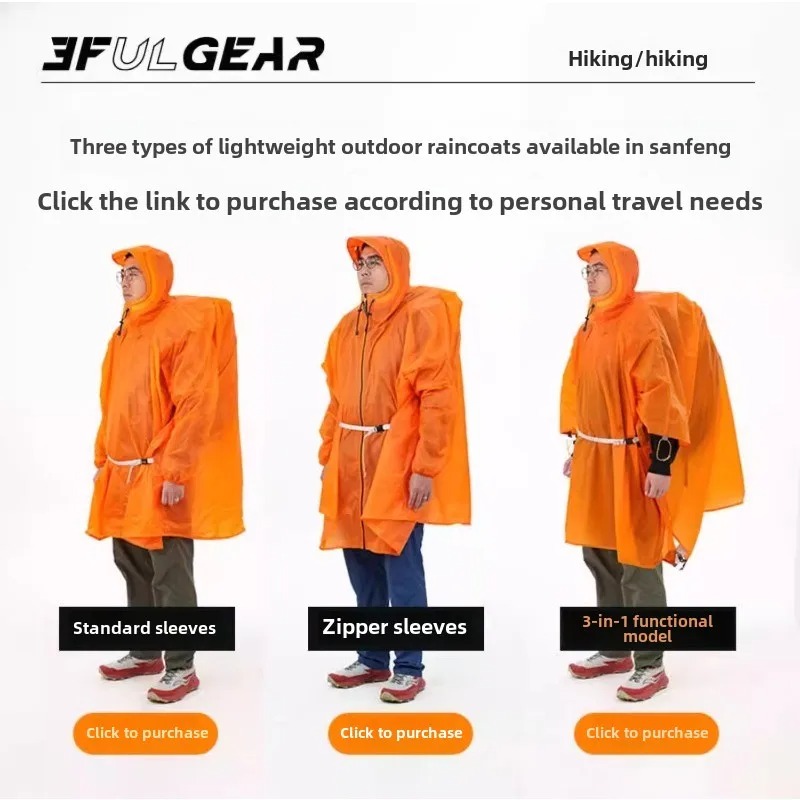 Poncho de Chuva Ultraleve 3F U - Cycling Gear For Rain avaliação e preço